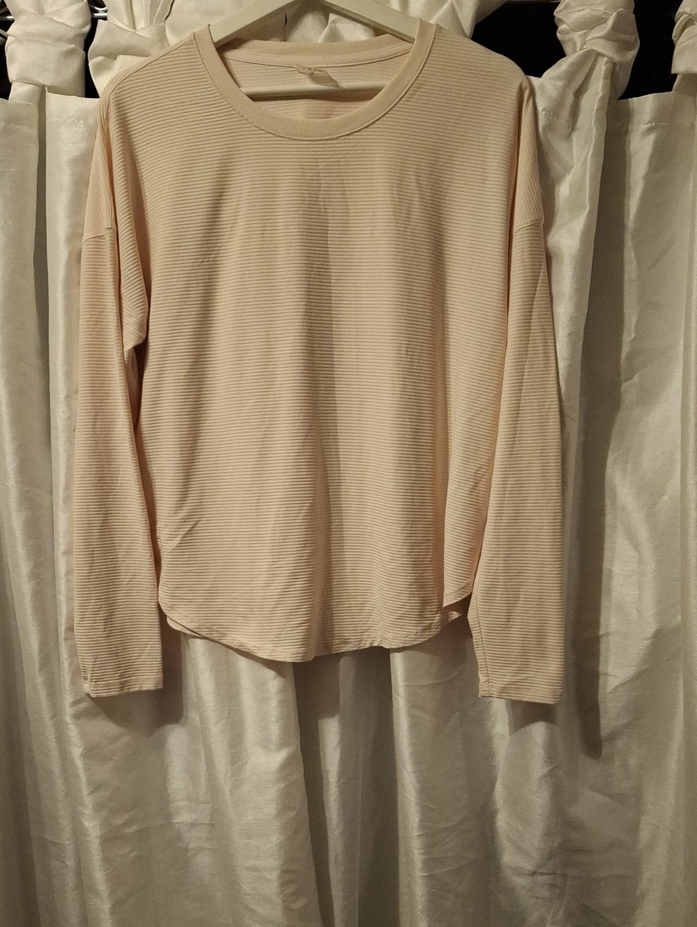 CALIA by Carrie Underwood Long Sleeve Ribbed Top - Light Beige